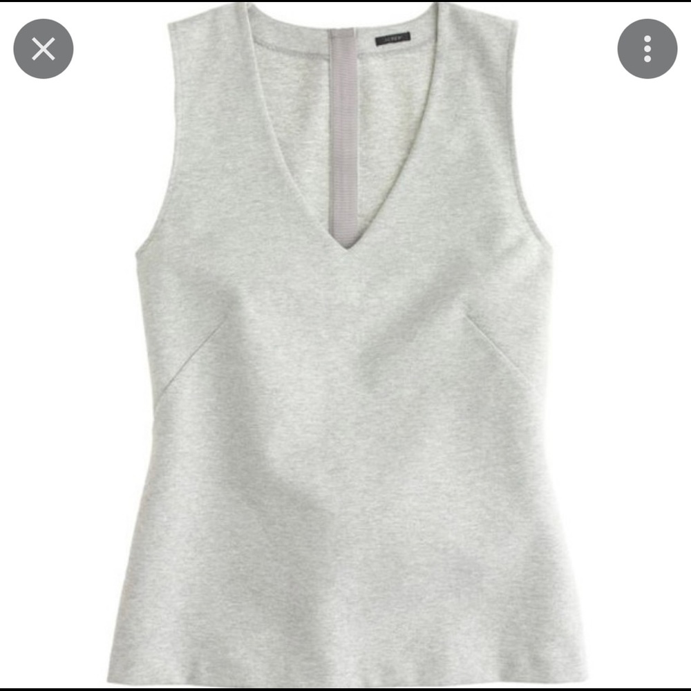 Jcrew | Zip back top, V Neck Gray